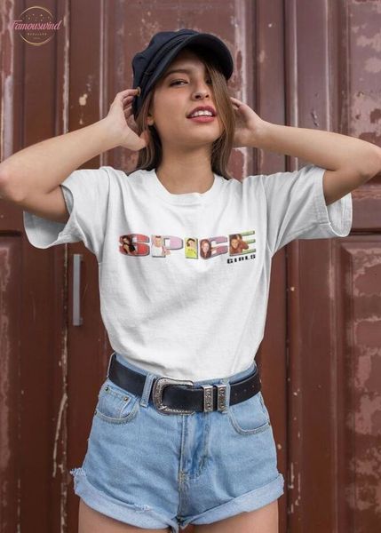 

новое прибытие vintage spice girls t shirt as the picture 2020 summer plus размер хлопка tops графический тур концерт леди женщины мешковаты, White