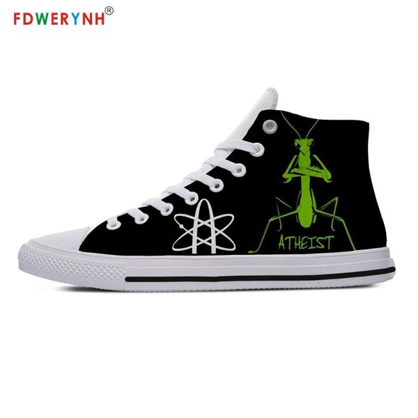 

men walking shoes white atheist customized printed men high-men's casual canvas shoes breathable casual lace-up, Black