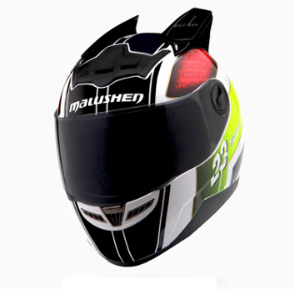 

motorcycle helmet with horns new design malushen full face automobile race helmet casco dot certificate men safety