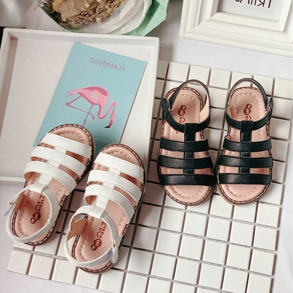 

new girls sandals kids summer gladiator sandals soft children' beach shoes roman for girls princess shoes high quality, Black;grey