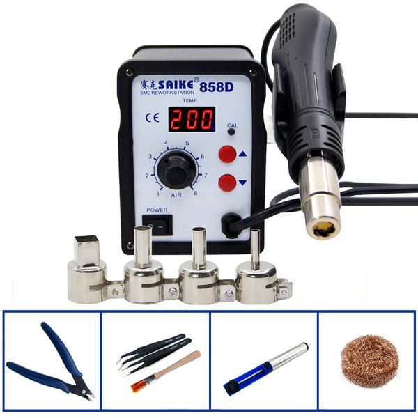 

saike 858d led digital display heat gun desoldering station constant temperature electric welding maintenance welding rework