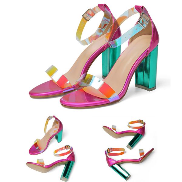 

new arrivals 2019 patent leather thrill heels women unique designer pointed toe dress wedding shoes shoes letters office heel sandals, Black