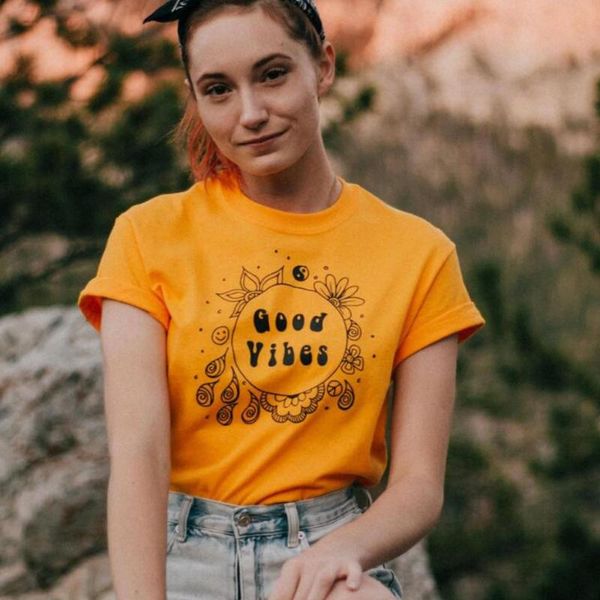 

good vibes t shirt women aesthetic christ faith believe blessed t-shirt fashion funny casual tees cotton graphic drop ship, White