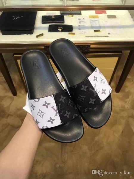 

slides for men fashion sandals medusa scuffs causal summer flip flops slippers shoes for man with box 38-45 casual2007, Black