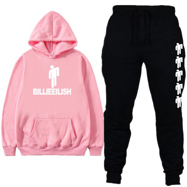 

new billie eilish sport suit fashion brand hooded men women casual autumn winter warm sweatshirts men's casual street clothing, Gray