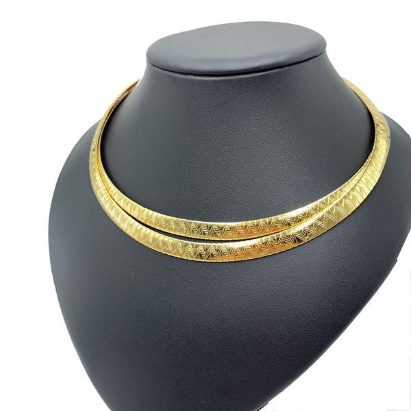 

usenset fashion stainless steel jewelry waves slash necklace women choker torques chain 4mm-8mm silver/gold/gold