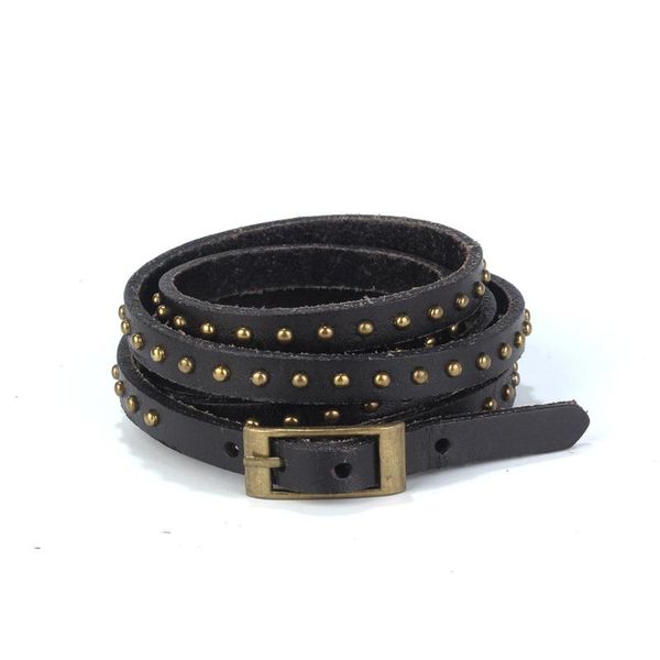 

2020 men's punk cowhide rivet multilayer bracelet jewelry leather pin buckle bracelet bracelets braided, Black