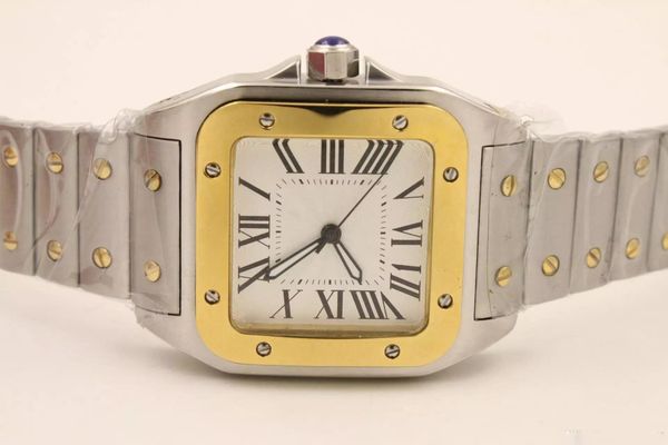 

2019 seller wholesale-new automatic movement two tone 100 xl stainless steel mechanical fashion sapphire quality big dial shopping, Slivery;brown