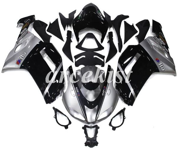 

4gifts new abs motorcycle fairings kits fit for kawasaki ninja zx-6r zx6r 2007 2008 6r 07 08 body set custom silver black