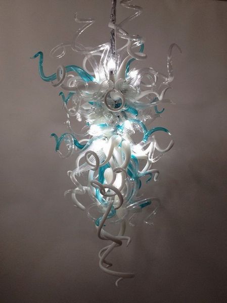 

chinese led white clear blue blown glass chandelier pendant new house decoration chihuly style modern ceiling