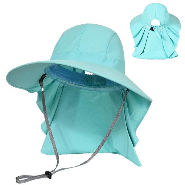 

cycling caps & masks summer sun hat bucket men women boonie with neck flap outdoor uv protection large wide brim hiking fishing mesh breatha, Black