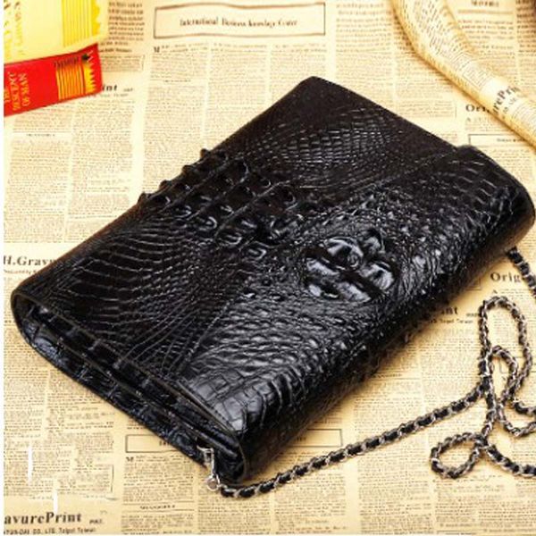 

ourui new true crocodile the chain female package genuine leather flip single shoulder bag package female women bag