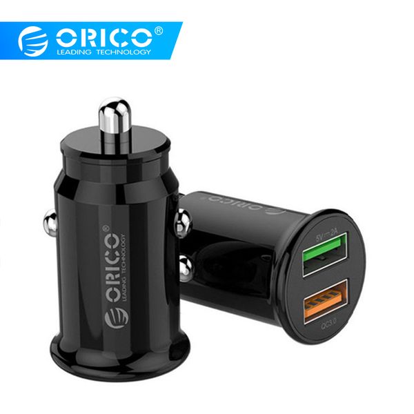 

orico qc3.0 20w mini car charger quick charge 3.0 dual usb mobile phone charger for phone tablet gps fast charging car-charger