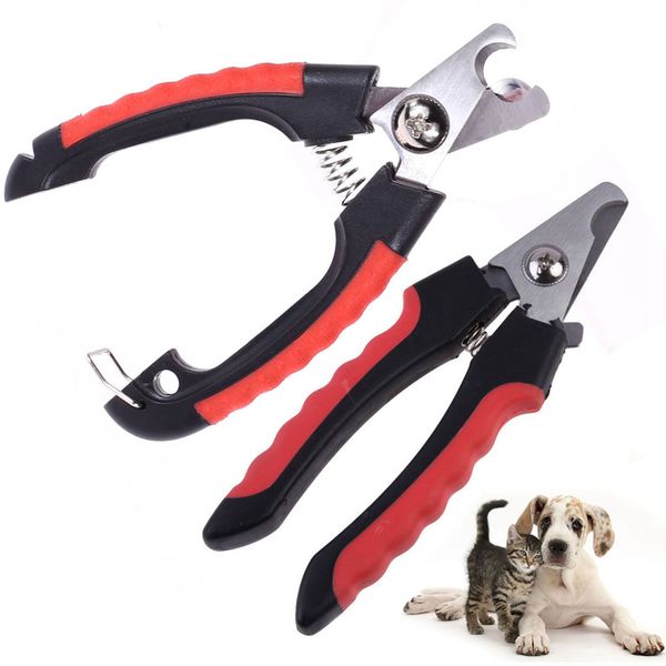 

professional pet cat dog nail clipper cutter stainless steel grooming scissors clippers for animals cats dogs with lock s m size