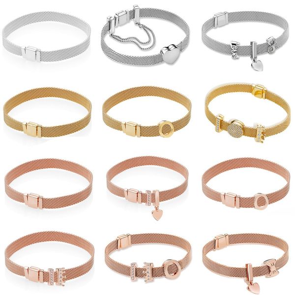 

kakany classic reflexions bracelet series fit original bracelet silver 925 original 1:1 fashion jewelry diy, Golden;silver