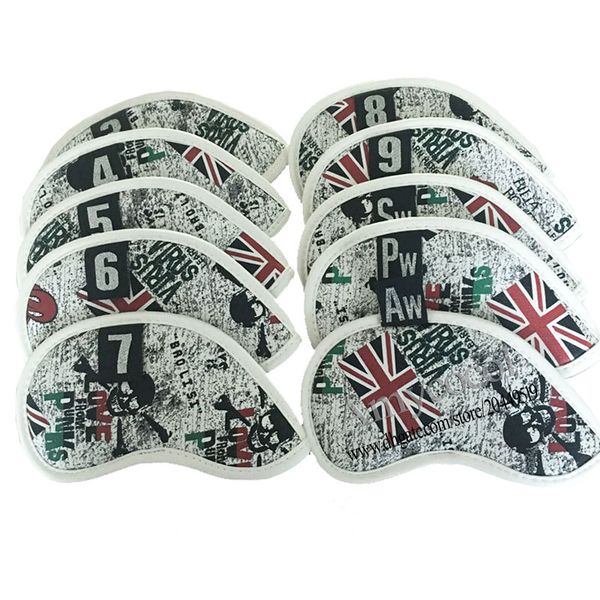 

wholesale golf irons head cover flag pattern golf headcover clubs head cover golf clubs head supplies ing