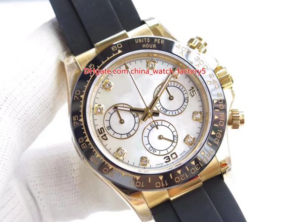 

8 style selling cal.4130 movement 40mm cosmograph 116518 18k yellow gold chronograph workin automatic mens watch watches, Slivery;brown