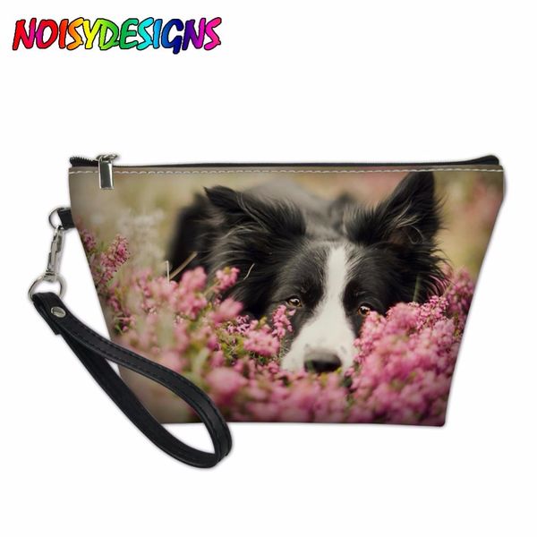 

makeup bag border collie printing women cosmetic bags girl vanity neceser toiletry travel organizer zipper pencil case