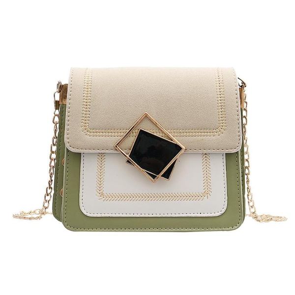 

новой моды сумки плеча кожа pu посланник hit color chain закрылки crossbody сумка корейский стиль цепь для женщин украшения
