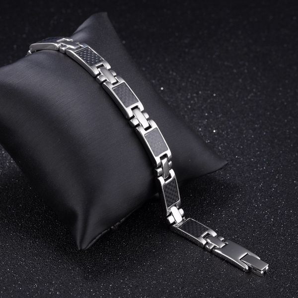 

fashionable carbon fiber, magnet titanium steel bracelet, magnetic treatment wrist pain, Golden;silver
