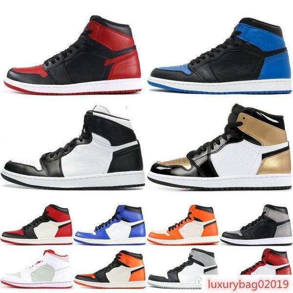 

2019 mens 1 og мужчины баскетбол обувь лучшие качества чикаго запрещенные shadow royal blue кроссовки мужские дизайнерская обувь спорт кросс