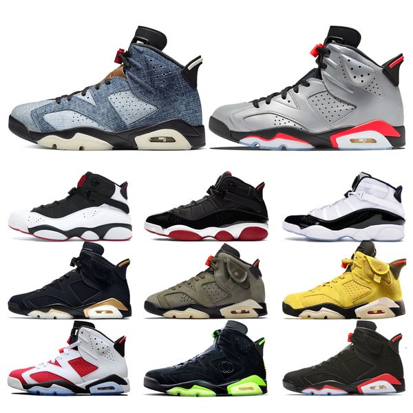 

2020 washed denim 6 travis scotts 6s men basketball shoes black infrared bred dmp psg 3m reflective mens sports sneakers online sale