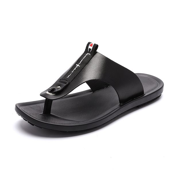 

micro-t202 fashion slipper men chao tuo split toe drag, Black