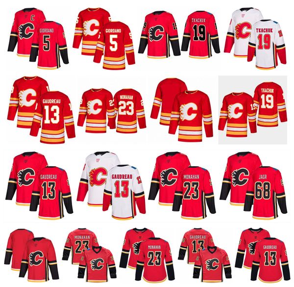 

calgary flames джерси 19 мэттью ткачук 13 джонни гудро 23 шон монахан 68 яромир ягр 5 марк джордано blank мужчины женщины дети хоккей, Black;red