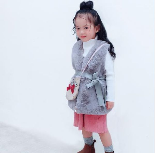 

autumn winter children manteau fille hiver 2019 faux fur vest for girl manteau hiver adolescente fille thick warm waistcoat s998, Blue;gray
