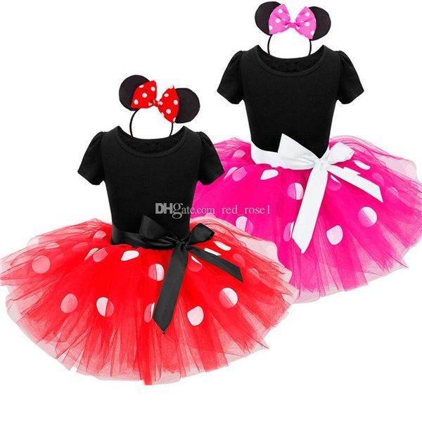 

2018 новые дети балетные шел платье принцесса вечеринка костюм младенческая одежда в горошек детская одежда день рождения девушки tutu плать, Red;yellow