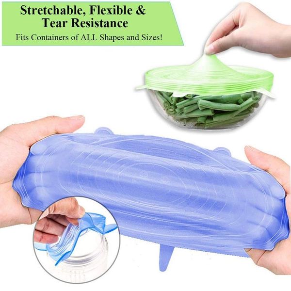 

new-silicone stretch lids,12-pack various flexible container lids food covers for all shape of containers, microwave & dish kitchen sto