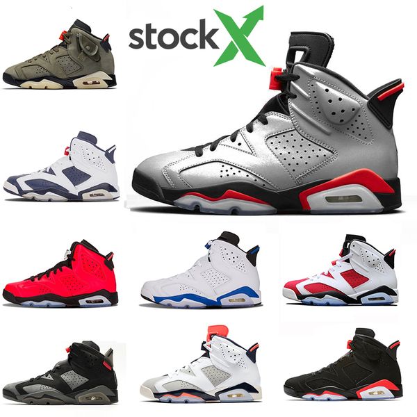 

stock x new travis scotts black infrared 6 6s basketball shoes mens psg tinker unc black cat designer trainers sneakers
