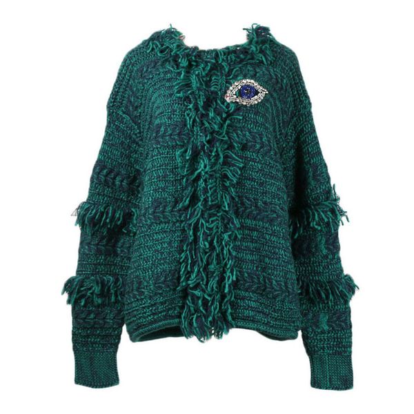 

женская марка свитера женщин старинные кисточки дикий свитер кардиган свитер со стразами для ladys роскошная одежда горячая распродажа, White;black