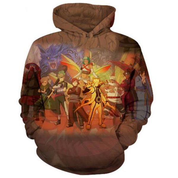 

новые мужчины / женщины мода смешные аниме наруто последний harajuku стиль 3d смешно печатных crewneck толстовка мода повседневная 3d толсто, Black