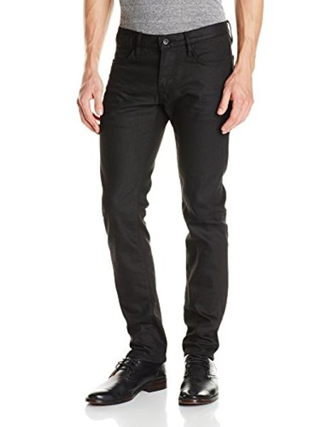 

john varvatos star usa men's bowery fit jeans in jet black, Blue