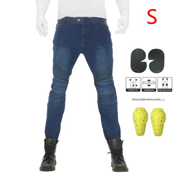 

motorcycle jeans denim biker blue trousers combat pants with 4* knee pads