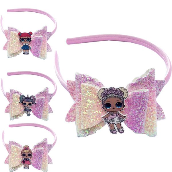 

designer hair bow designer headwear lol hair clip mini headbands colored children rubber band christmas party hair accessories, Silver