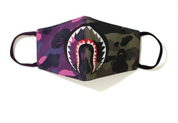 

dhl designer cycling mask camo shark purple red blue shark masks fashion face mask men women face mask street style in stock