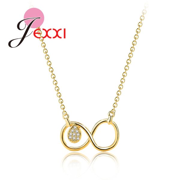 

jexxi forever love 24k gold color infinity symbol pendant 925 necklace for wife women delicate sterling silver christmas gifts