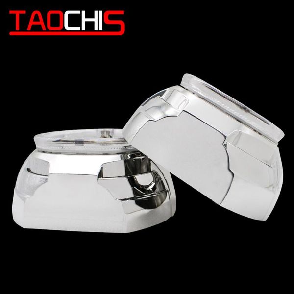 

taochis yt129 3.0 inches bi xenon projector lens shroud led drl car headlights mask angel eyes white red blue yellow color