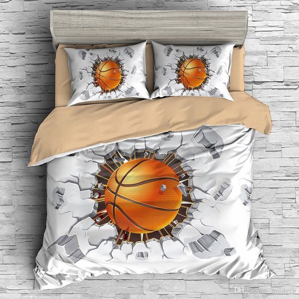 3d Basketball Printing Bedding Set Luxury Sport Duvet Cover Set