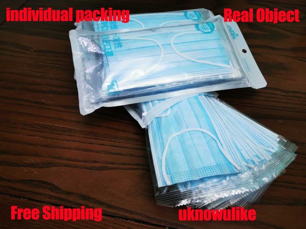 

in stock individual package masks kn95 individual package dhl disposable home thick 3-layer mask earloops