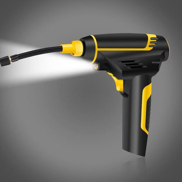 

car portable air compressor pump rechargeable inflator hand held tire inflation mattresses lcd digital usb charging with light
