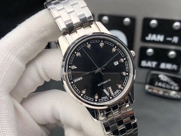 

super montre de luxe fully automatic mechanical men's watch diamond watch folding clasp 316l fine steel watchband sapphire glass, Slivery;brown