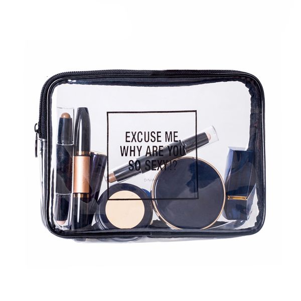 

pvc transparent cosmetic bag waterproof clear pouch organizer makeup bags women travel toiletry case accessories bulk supplies