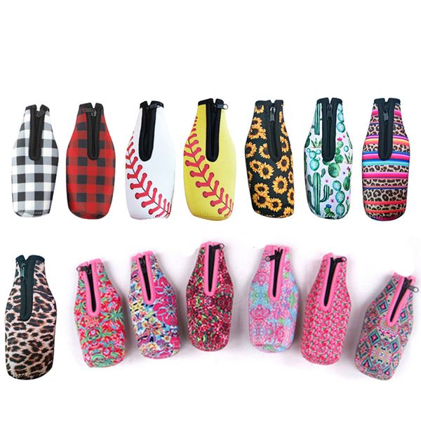 

bottle cover neoprene sleeve insulation cooler diving beer zipper bottle cover insulated beverage bottle bag case anti-slip bottom ac1149