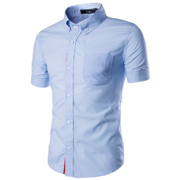 

2020 summer mens slim fit stylish dress short sleeve shirts mens dress shirts 5 colors available asian size -xxxl 9066 2, White;black