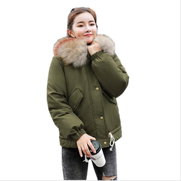 

2019 casual 5 colors winter jacket women parka real fur coat big natural raccoon fur collar hooded parkas warm outerwear hc057, Black