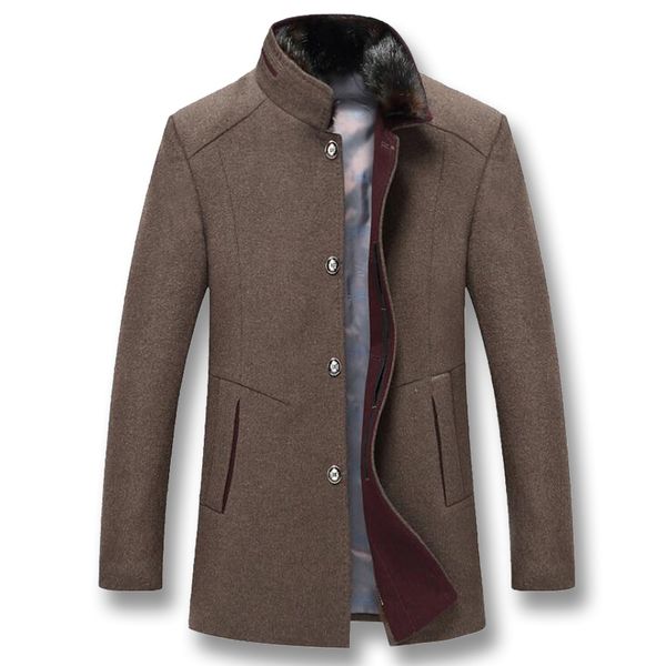 

мужчины зима толстые шерстяные куртки пальто hombre мужской повседневная мода slim fit большой размер бизнес повседневная куртки hombre, Black;brown