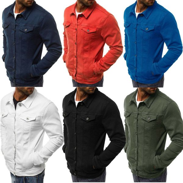 

men denim jacket outwear coat motorcycle street casual long sleeve jacket spring & autumn fashion jackets, Black;brown